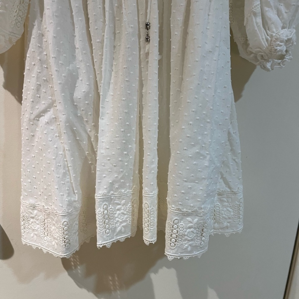 Zimmermann Floral Lace Dotted Mini Dress. - Picture 5 of 10